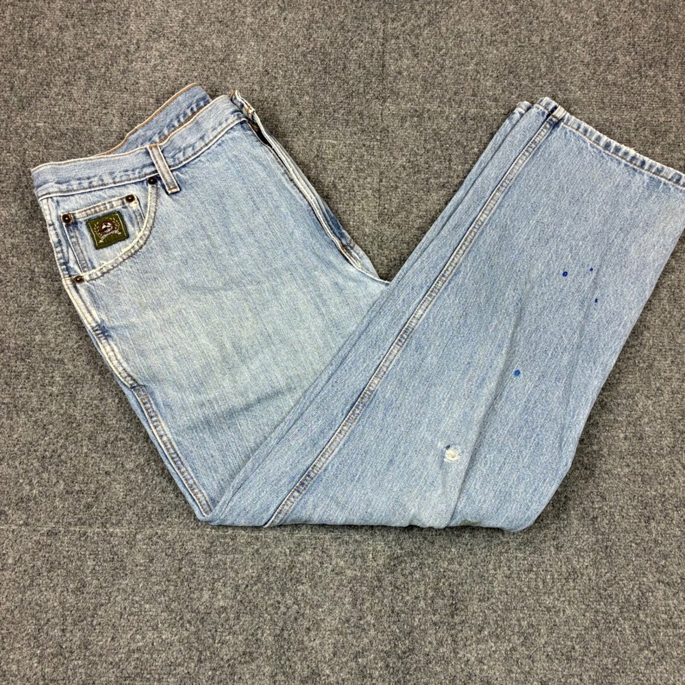 Cinch Green Label Mens 40x32 (Fits 39x29) Light Wash Straight Leg Denim Jeans
